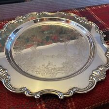 Silver plate round large Tray