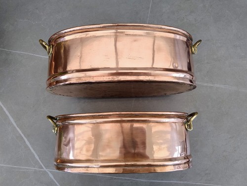 Pair french copper brass - french, copper&