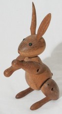 Vintage Mid Century Danish Kay Bojesen Wooden Articulated Rabbit Hare Figure