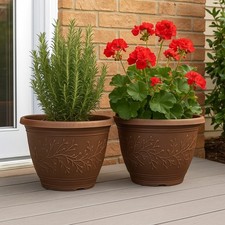 Planter 2Pc Round Linden Plant