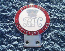 VINTAGE 1960s BELVOIR HUNT SUPPORTERS CLUB CAR BADGE ~ RUTLAND/LEICS FOX HUNTING