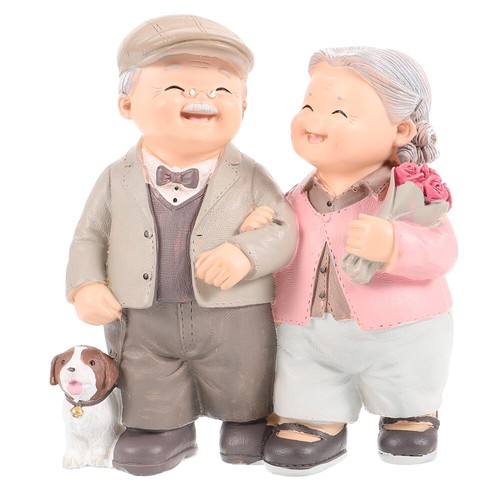 Old couple figurines ornaments - couple,