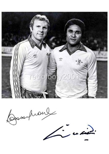 Eusebio and bobby moore - eusebio, signed