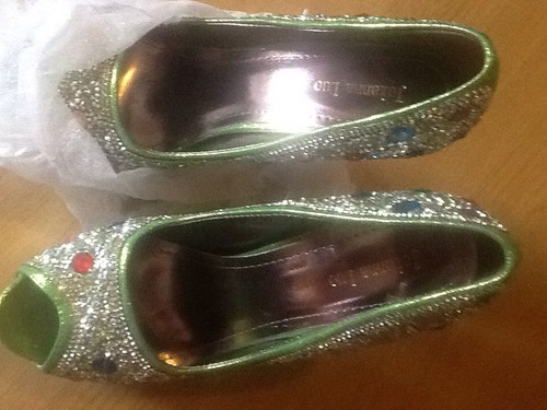 Rhinestone shoe and bag set - shoe,