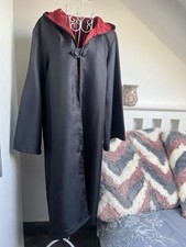 Harry Potter Wizard Robe – Black & Red Hooded Cloak – Size M