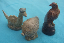 3 x VINTAGE BESWICK WHISKY DECANTERS - GOLDEN EAGLE HAGGIS & LOCH NESS MONSTER