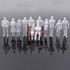 P50B 100pcs Model Trains 1:50 Scale Unpainted Figures White O Scale People