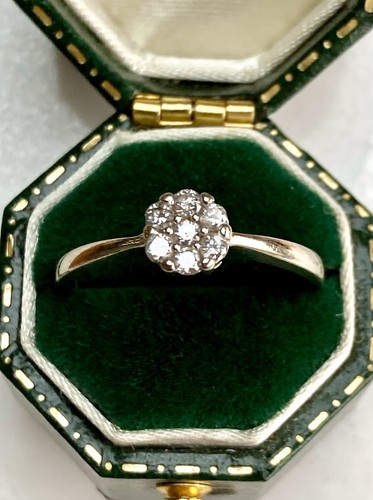 Vintage 9ct white gold diamond - gold,