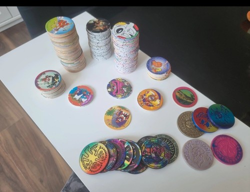 1990s pogs caps tazos kini - pogs,