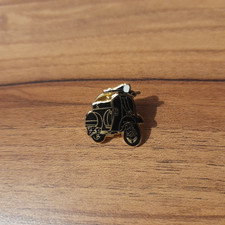 Vespa scooter pin badge. Black