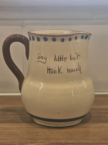 Vintage pottery creamer motto - vintage,