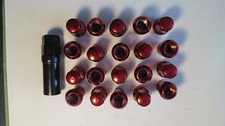 20 x Red Spline Wheel Nuts Fits Ford Mondeo ST220 With Aftermarket Alloy Wheels