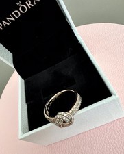 Genuine PANDORA 14K Rose Gold Plated Sparkling Knot Ring Size 50