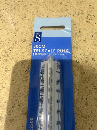 Whs 30cm tri scale rule - rule, ruler