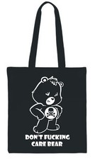 FUNNY DONT CARE BEAR TOTE BAG