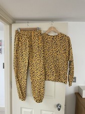 Les Girls Les Boys Loungewear Set Tracksuit Leopard Print Size Small