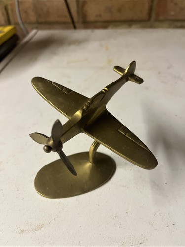 Brass model spitfire - brass, hurricane