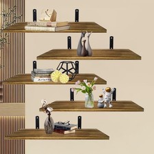 5Piece Rustic Shelves Floating Shelves Wall Mounted Storage Wooden Display Shelf
