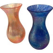 Iridescent Heron 2 Glass Vases