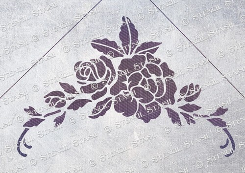 Rose corner stencil size - corner,