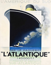 L’Atlantique Ocean Liner Poster Cruise Ship Wall Art - 12X16/16X20/18X24/24X36