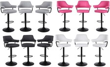 3 X PLUSH BAR STOOLS, GAS LIFT, BREAKFAST KITCHEN BAR PADDED ARMS & BACK