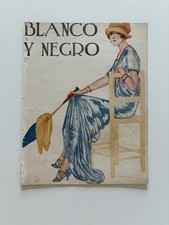Vintage 1920s Art Deco Magazine Cover Blanco y Negro Woman Parasol by Bartolozzi