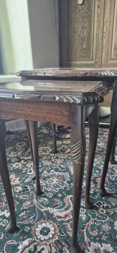 Rectangular dark wood nesting - dark,