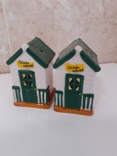 Novelty Beach Hut Salt & Pepper  Pots. Ceramic  Preloved Unused. Seaside Theme
