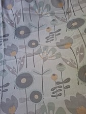 Dunhelm Cotton Eyelet Modern Curtains Pale Grey/Yellow/Green 92"L × 66"W Lined