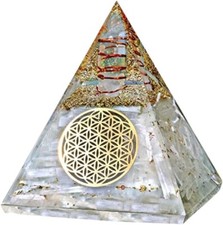 Glow selenite crystal pyramid - selenite,