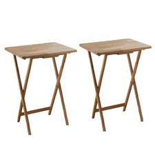 Set Of 2 Folding Rubberwood TV