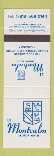 Matchbook cover le - cover, montcalm
