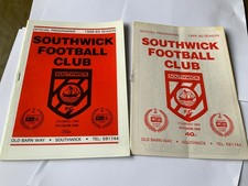 Southwick v Crystal Palace friendlies x 2 13.8.1988 + 8.8.1989