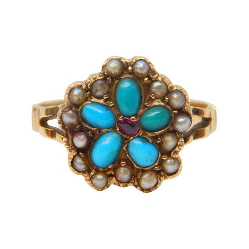 Victorian 9ct gold - victorian, turquoise
