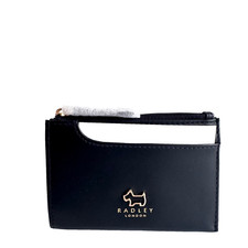 Radley Purse Black Leather Small Coin Credit Card Travel Card Wallet - Pockets 