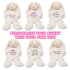 Large Personalised Bunny Rabbit Soft Plush Teddy Embroidered with your Name