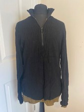 Velvet Men Dual Layer Back and Green Rib Knit 1/4 Zip Jumper Size S