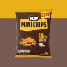 KP Mini Chips Beef Crisps Snacks 60g Full Box (20 Packets) Full Box