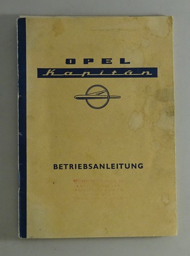 Operating manual opel kapitän - operating,