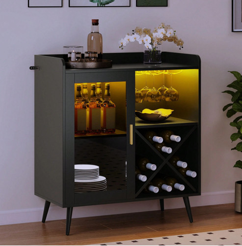 Small bar cabinet with - cabinet, led
