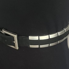 NANNI ITALY BLACK LEATHER BELT