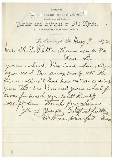 1892 letterhead william - letterhead,