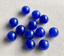 12 Sapphire Natural Round Gemstone Beads, 8mm, Polished, Lot #S8