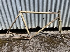 Vintage Raleigh Road Race Frame And Forks Gusseted Retro Fixie Survivor Patina 
