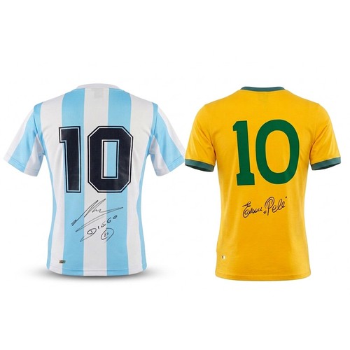 Pele maradona signed world - &,