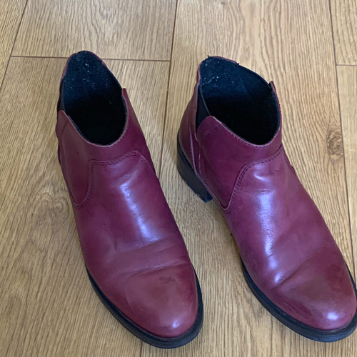 Women burgundy leather - burgundy,