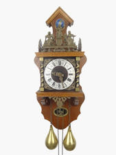 Zaanse Vintage Antique Warmink Dutch Wall Clock 8 day GONG  (WUBA Friesian Era)