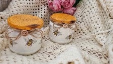 Decorative jars,storage jars,shabby chic,vintage handmade decoupage,canisters 