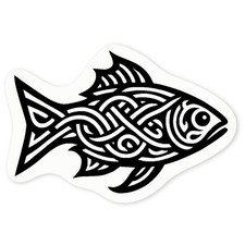 'Celtic Fish' Clear Sticker